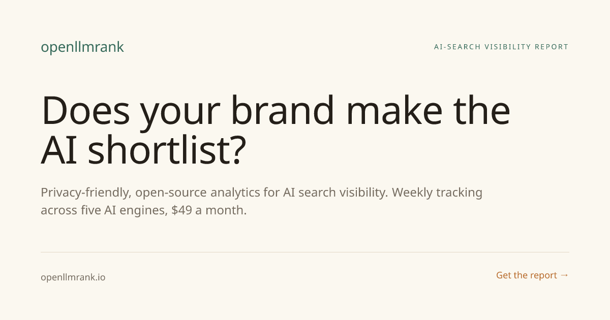 OpenLLMRank - AI search visibility tracking and reports across major LLM providers
